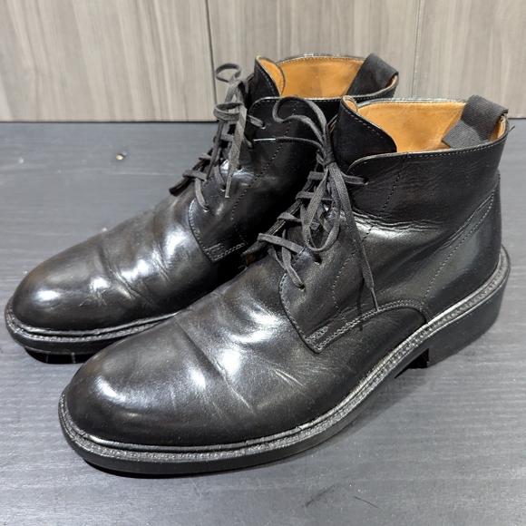 Canali Black Leather Chukka Boots - Picture 1 of 10